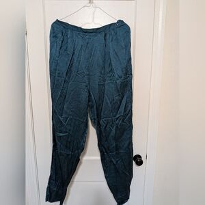 Teal Silk Pants, Size 14/16